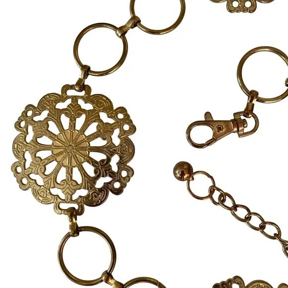 Vintage Y2K Golden Chain Belt - Picture 3 of 4